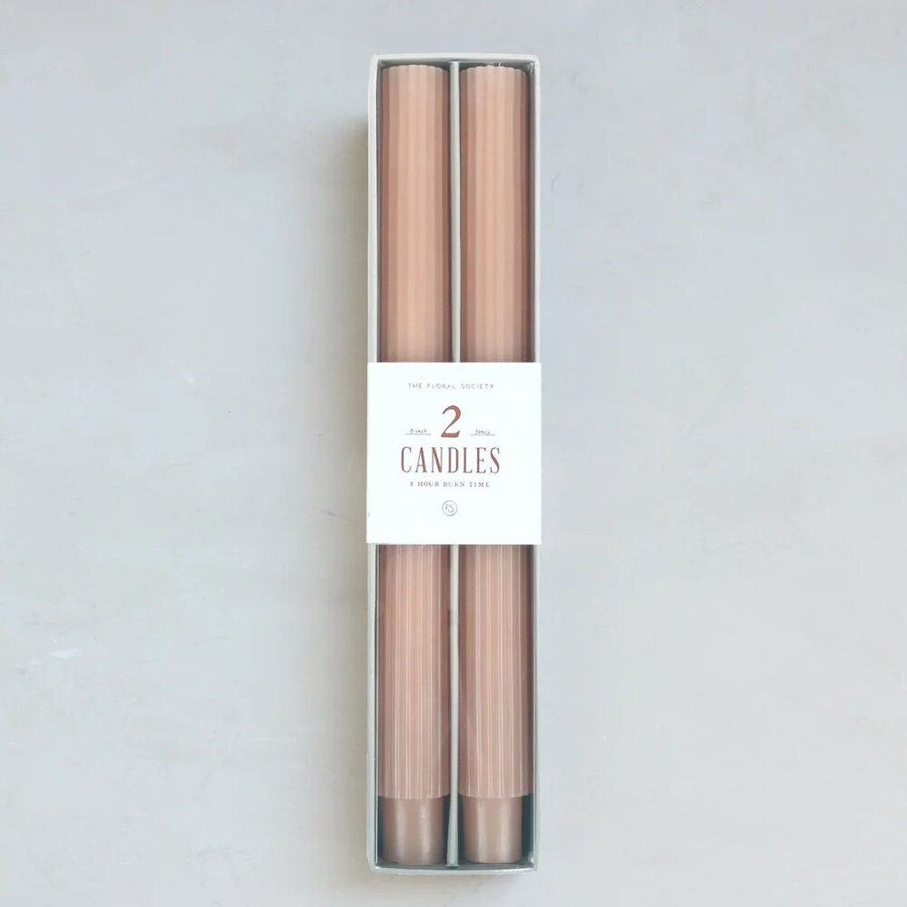 The Floral Society brand 10" Fancy Taper Candles in color Petal